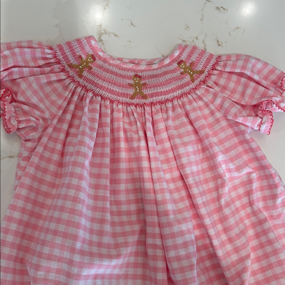 Gingerbread Girl Smocked Dress